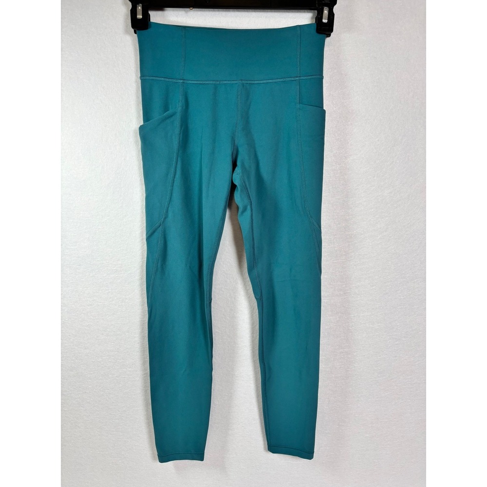 Athleta Girl High Rise Stash Your Treasures Tight Leggings Teal Blue XL 14